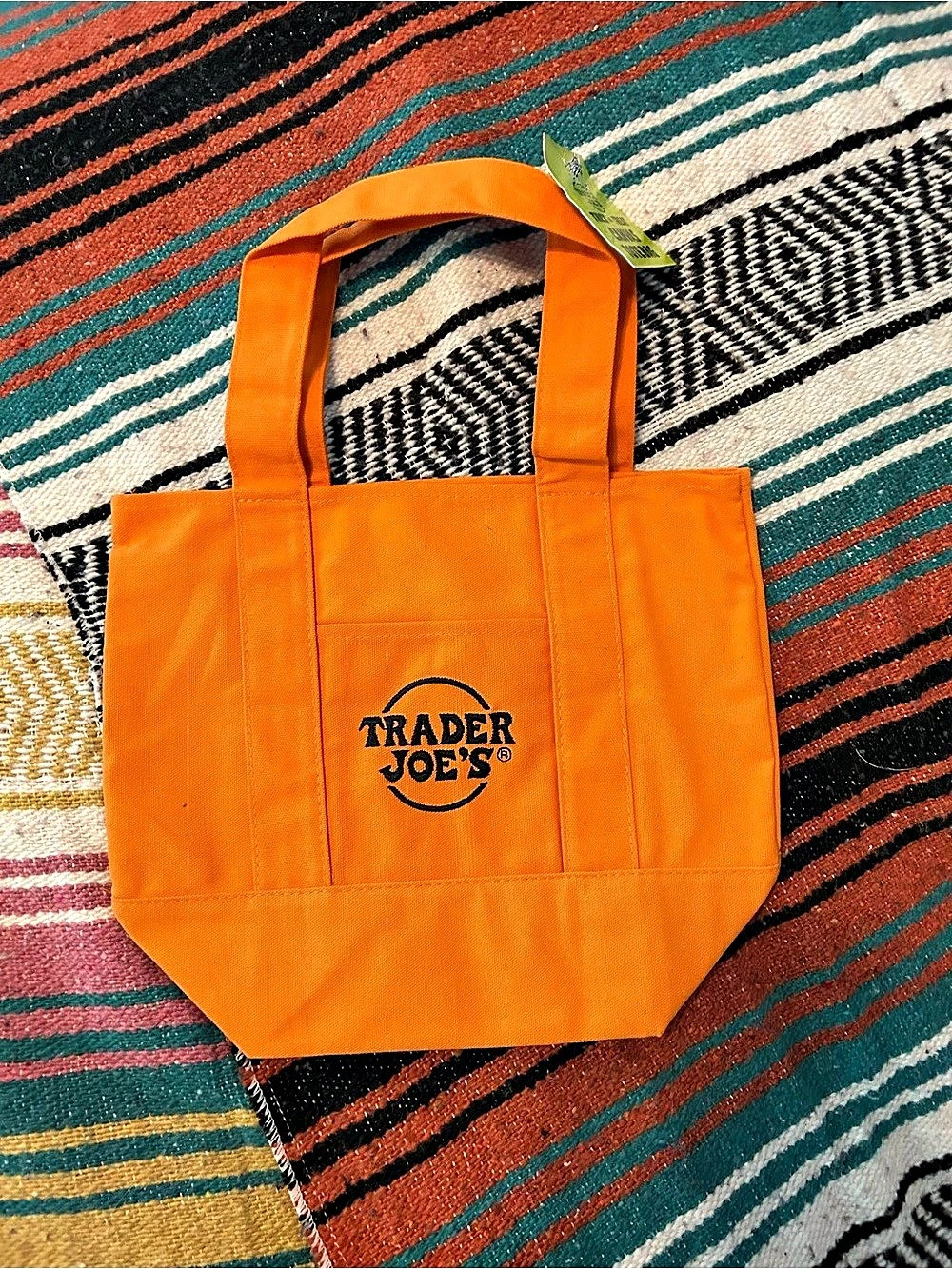 Trader Joe's Trick-or-Treat Mini Canvas Tote Bag Orange